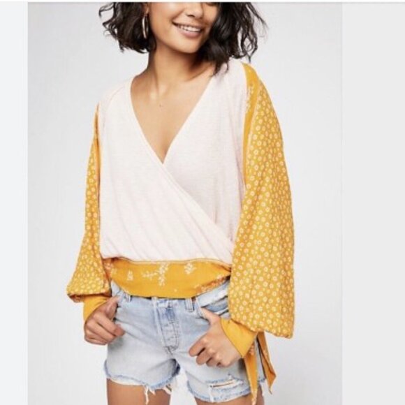 Free People Auxton Thermal Tie Waist Top Pink Large L - Picture 8 of 12